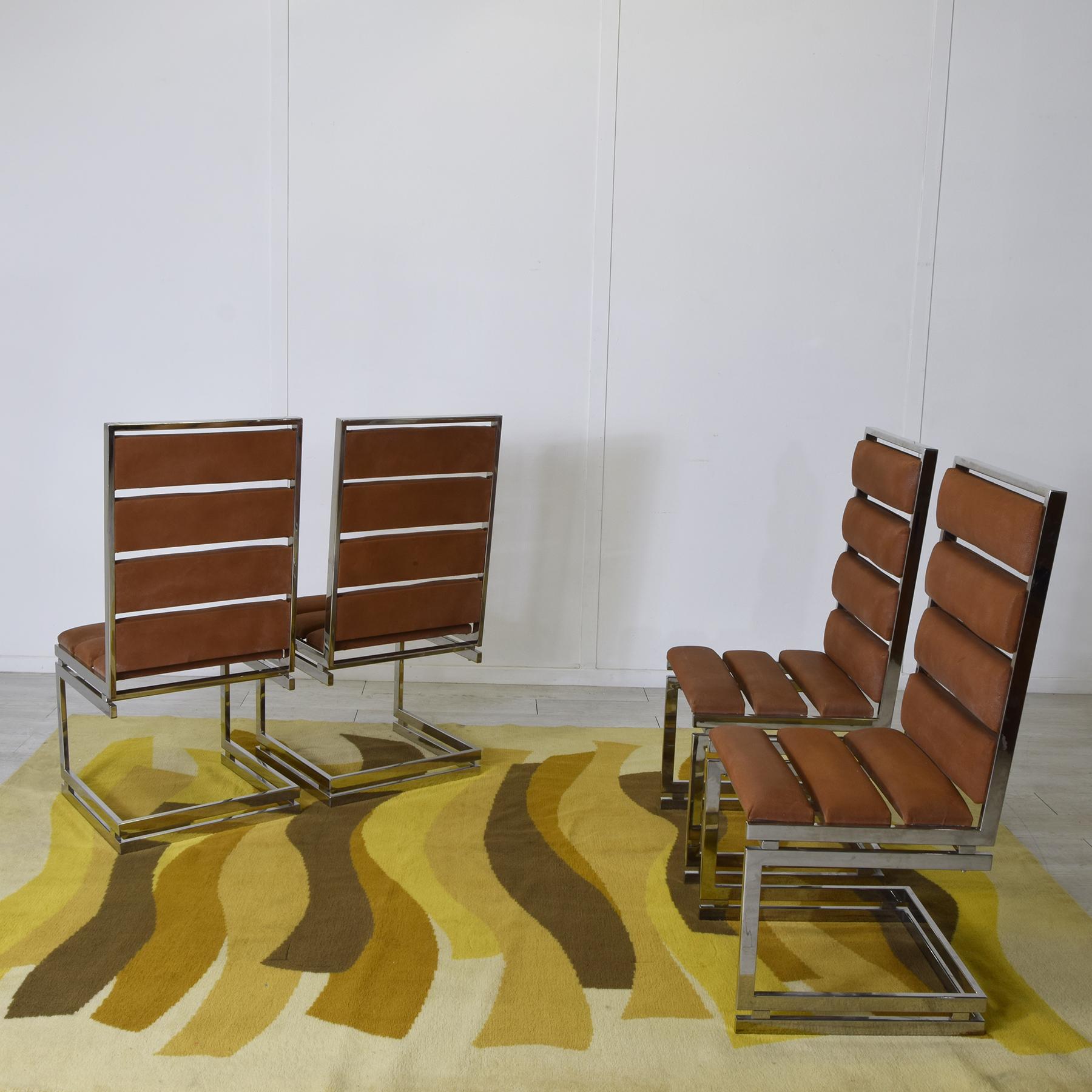 Romeo Rega set de quatre chaises Doghe 1970 Bon état - En vente à bari, IT