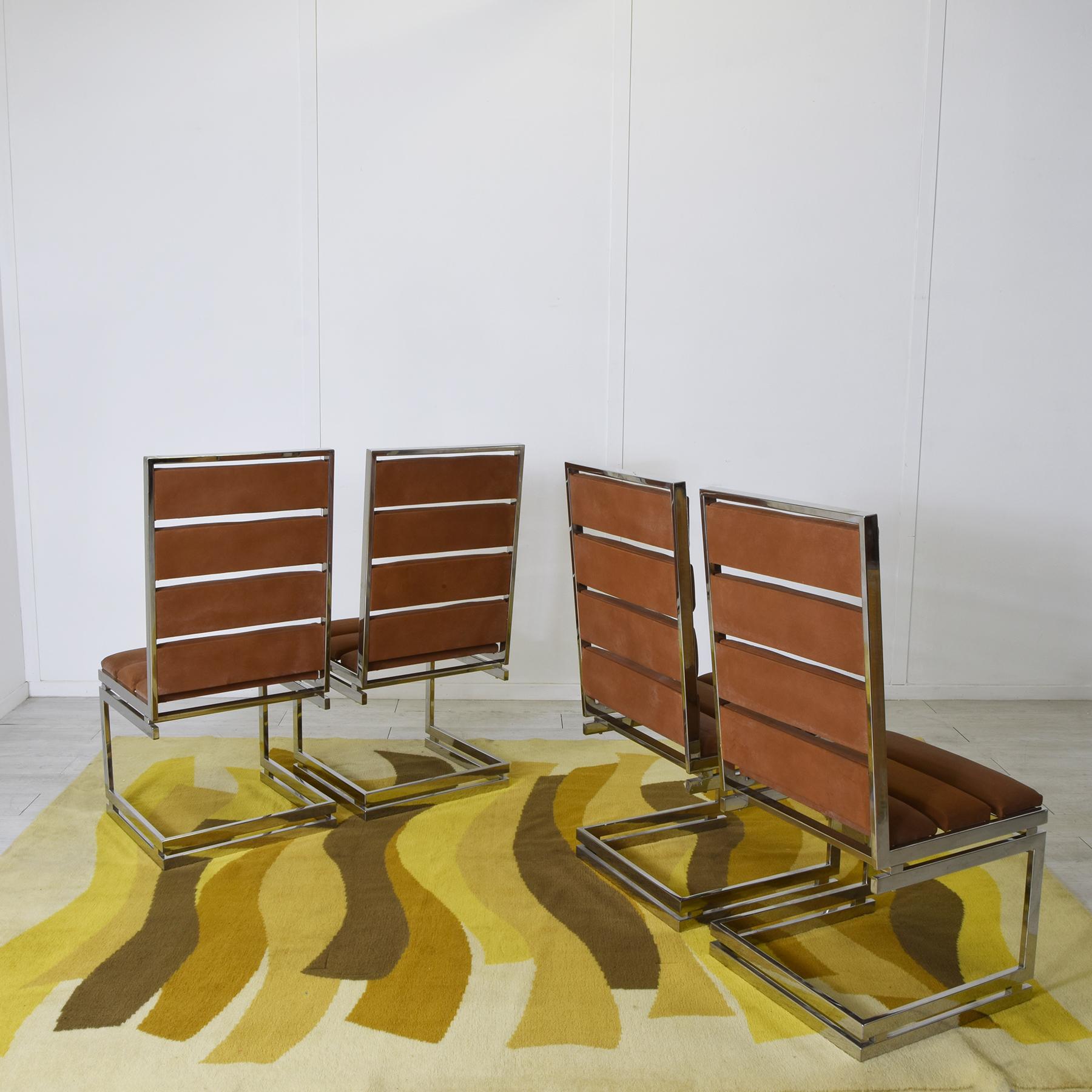Late 20th Century Romeo Rega set de quatre chaises Doghe 1970 en vente