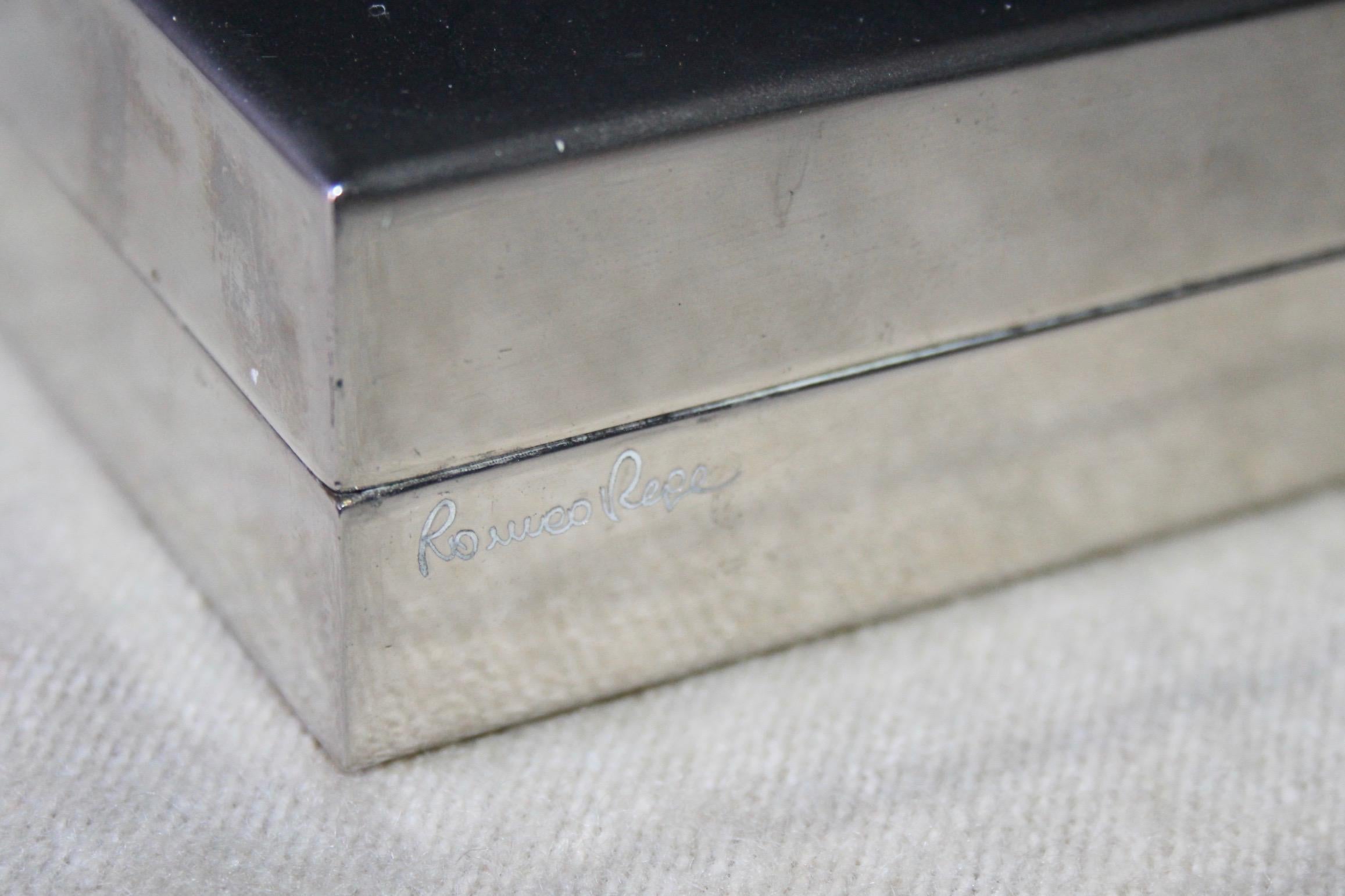 Romeo Rega Signed Metal Box In Good Condition In grand Lancy, CH