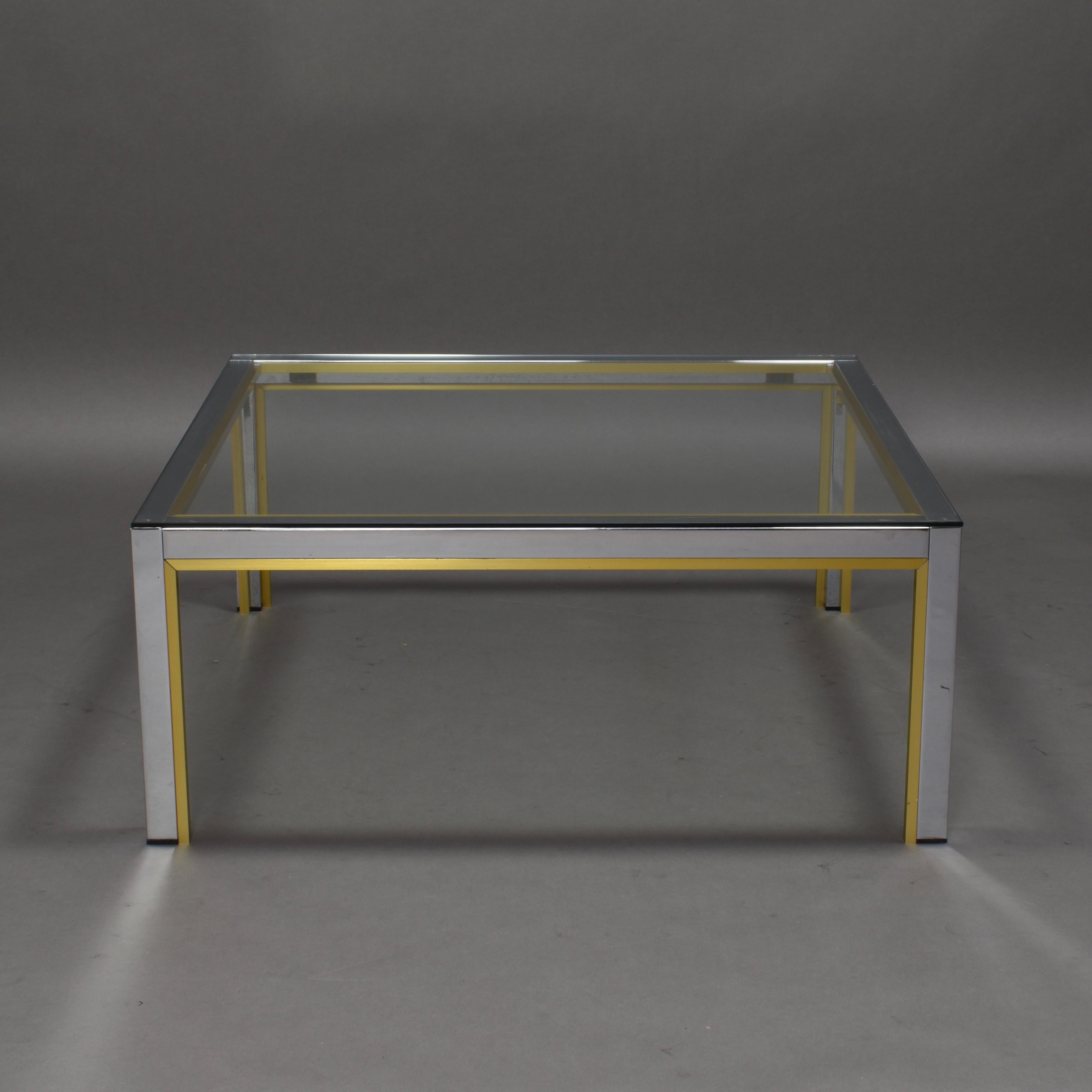 Mid-Century Modern Table basse carrée Romeo Rega, Italie, années 1970 en vente