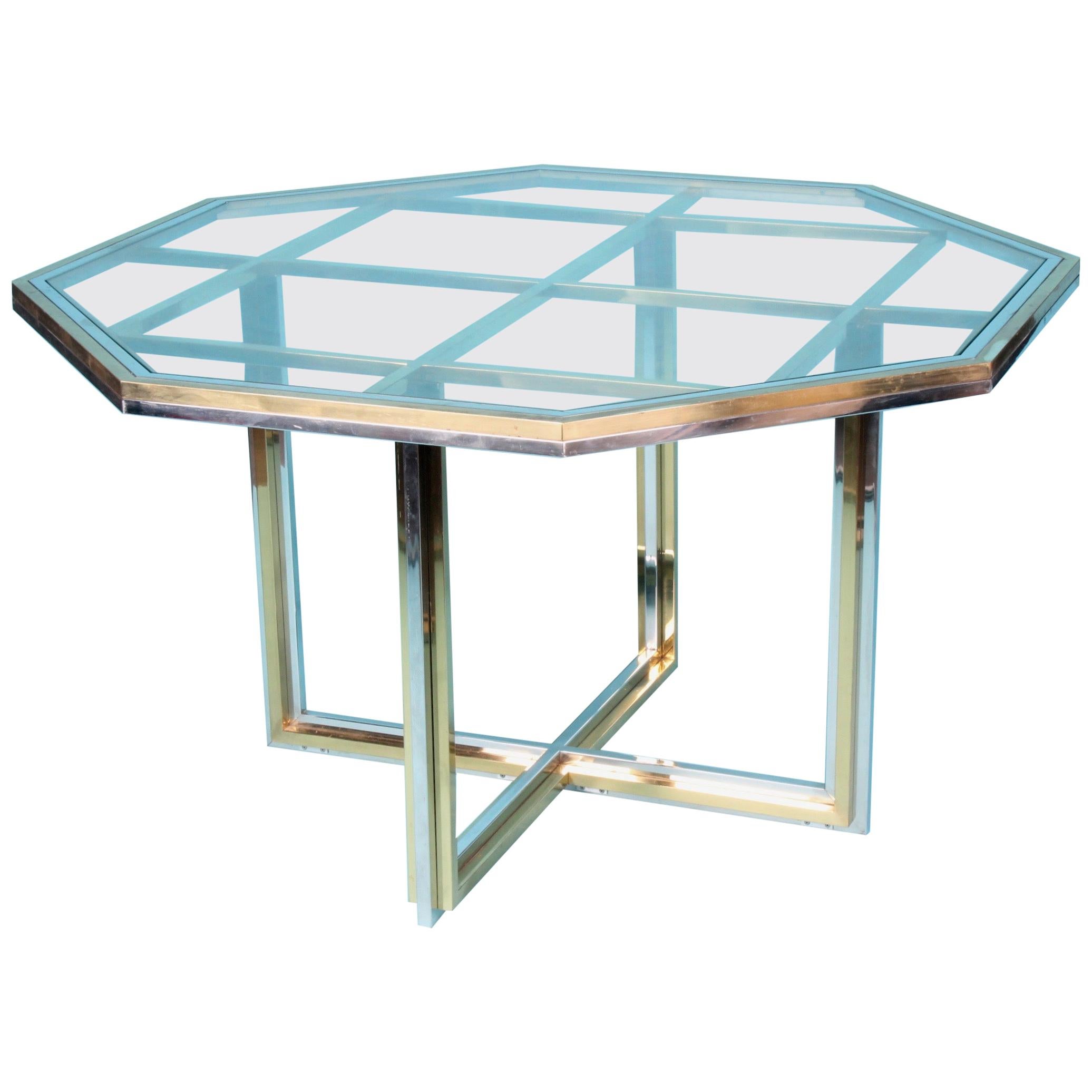Romeo Rega Style Bicolor Metal Dinning Table