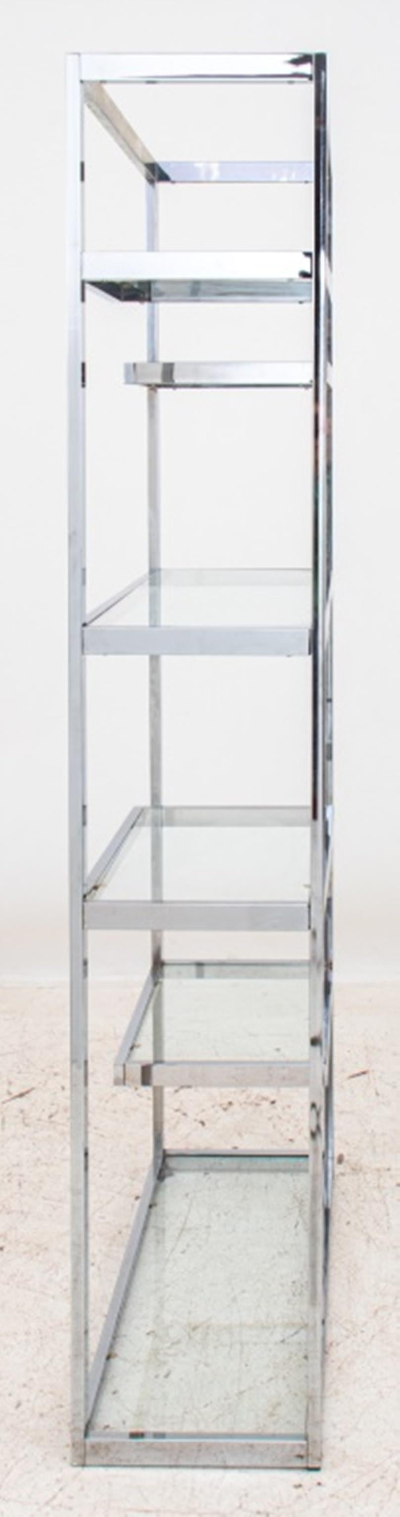 Romeo Rega Style Chrome & Glass Shelves For Sale 2