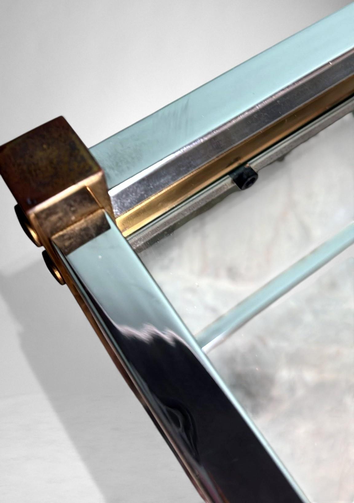 Romeo Rega - Carrello da bar in ottone e acciaio in stile italiano in vendita 8