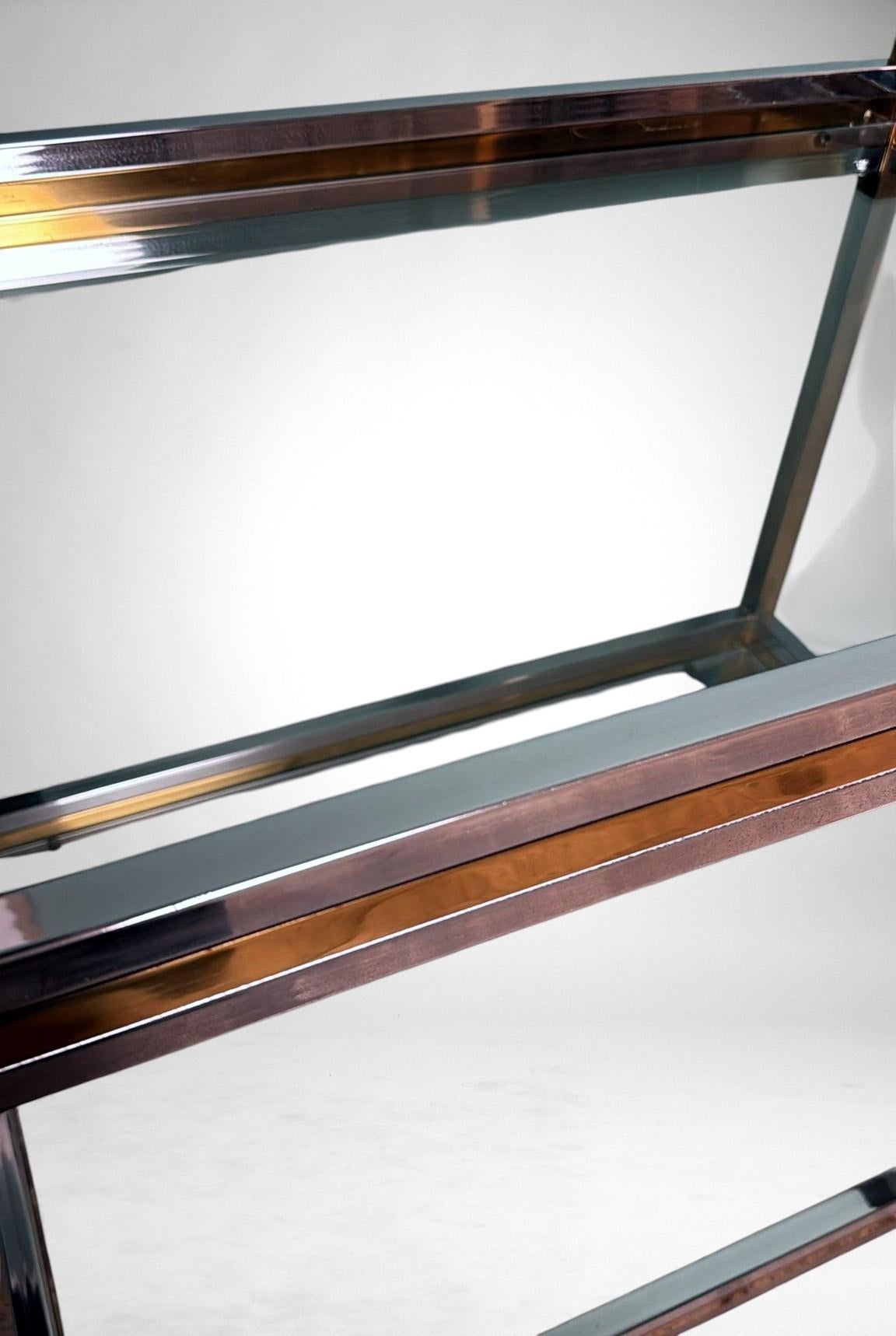 Romeo Rega - Carrello da bar in ottone e acciaio in stile italiano in vendita 2