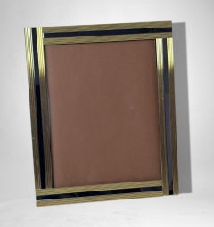 Romeo Rega Style Italian Brass And Steel Picture Frame