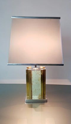 Romeo Rega Table Lamp in Brass and Chrome, Made in Italy