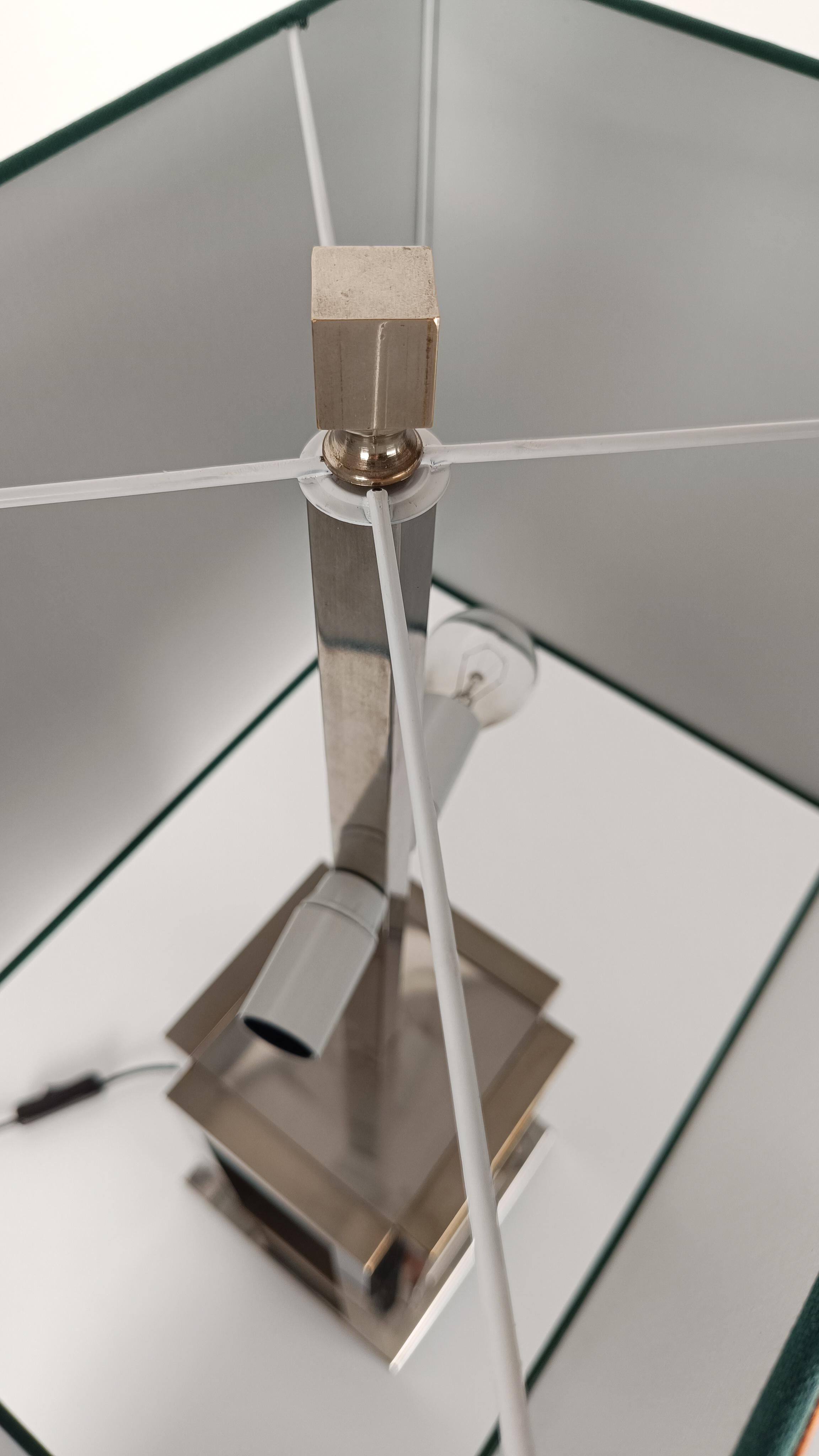 Romeo Rega Table Lamp in Chrome and Lucite Faux Marble Lucite, Italy 1970s For Sale 8