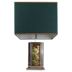 Lampada da tavolo Romeo Rega in cromo e lucite, Italia anni '70