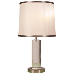 Vintage Romeo Rega Table Lamp in Lucite and Nickel