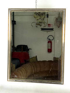 Miroir vintage Romeo Rega avec double cadre en laiton et chrome. Italie 1970