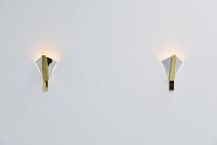 Romeo Rega Wall Lamp Chrome and Brass, Italy, 1970