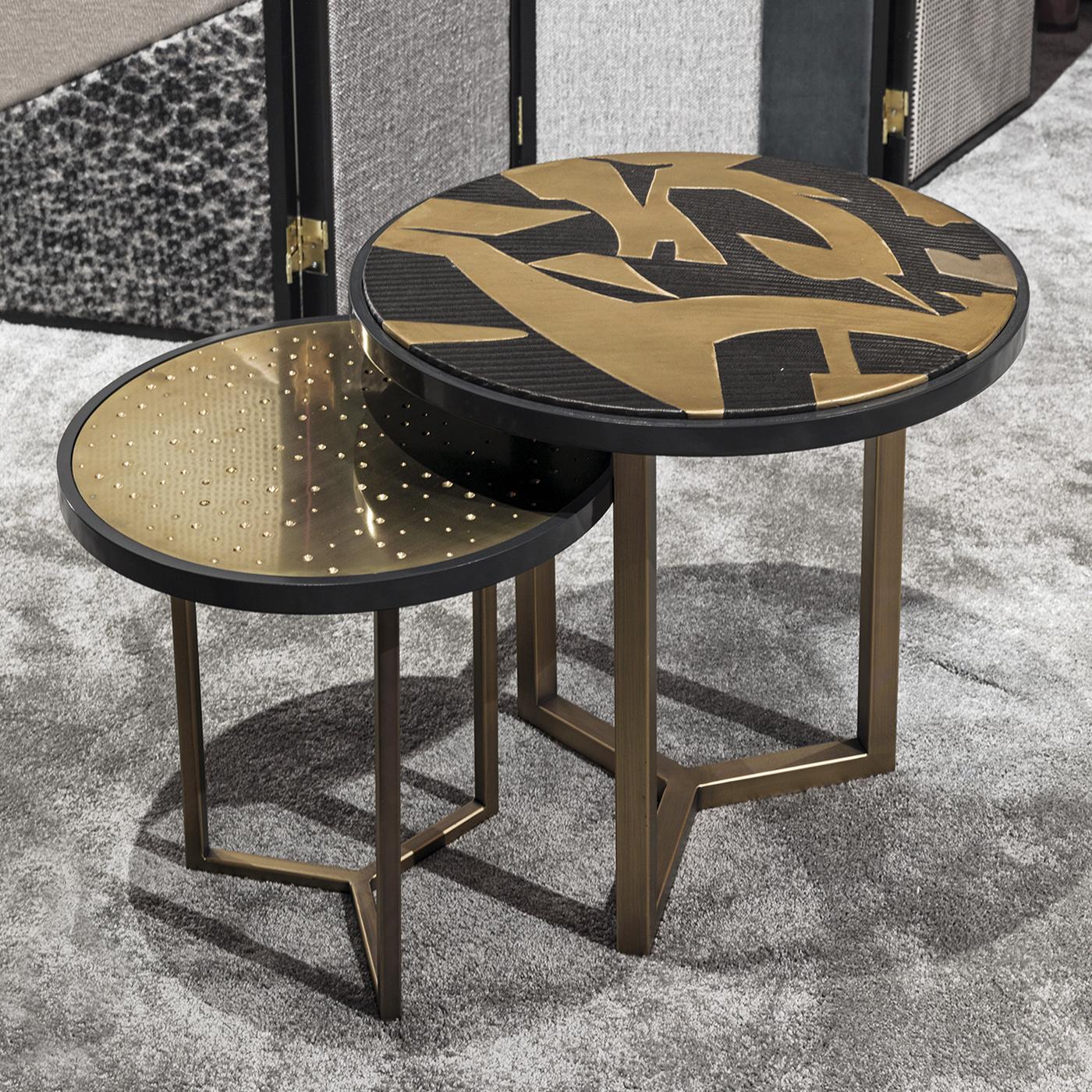 Modern Romeo Wood and Brass Side Table by Chiara Provasi For Sale