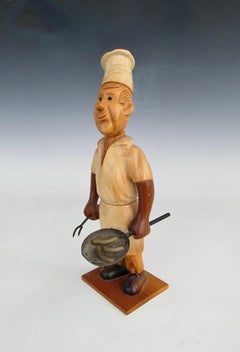 Romer italy hand carved desk top chef short order cook sculpture