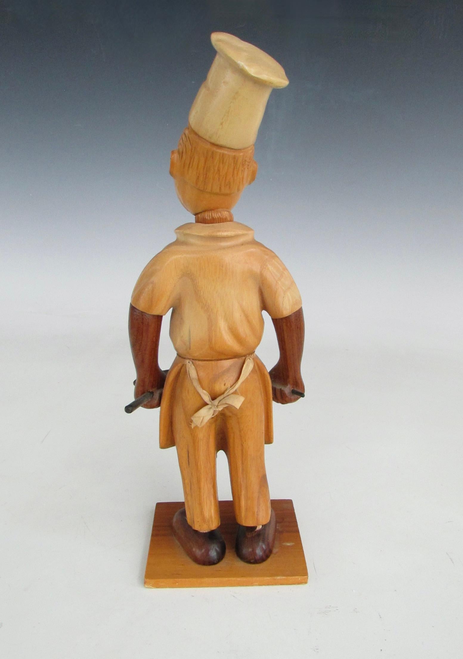 italien Romer italy hand carved desk top chef short order cook sculpture en vente