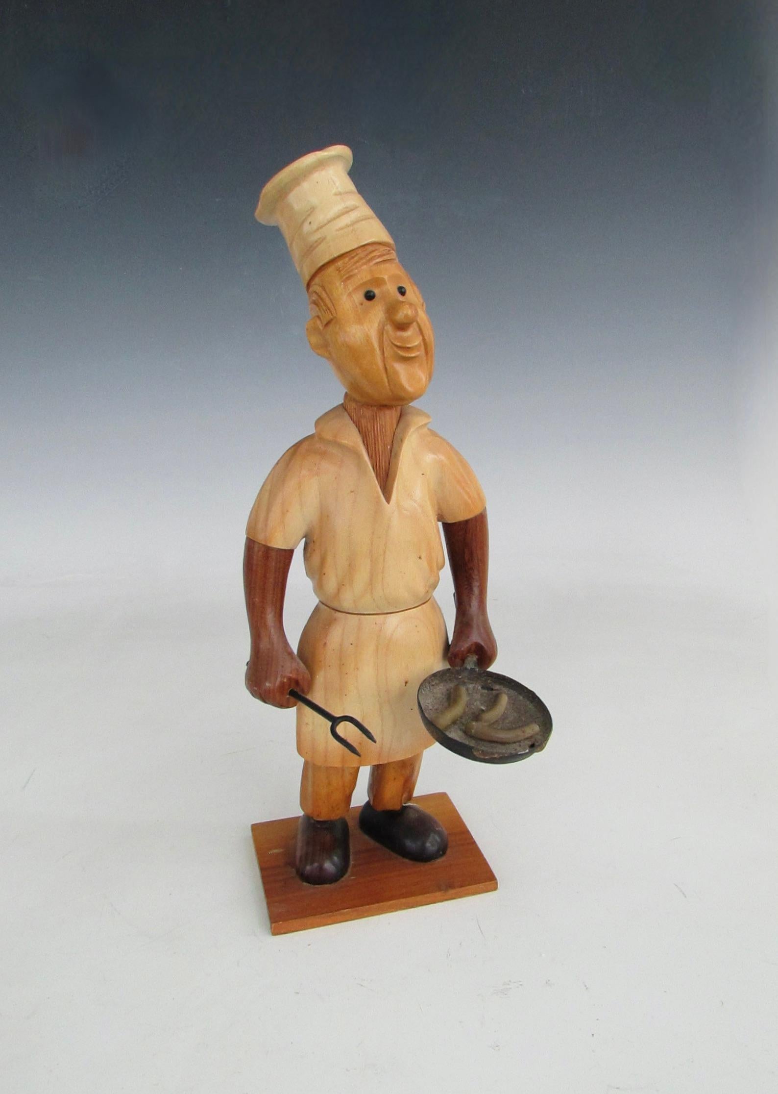 20ième siècle Romer italy hand carved desk top chef short order cook sculpture en vente