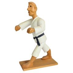 Romer italy hand carved desk top martial arts black belt sculpture
