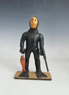 Romer italy hand carved desk top scuba diver