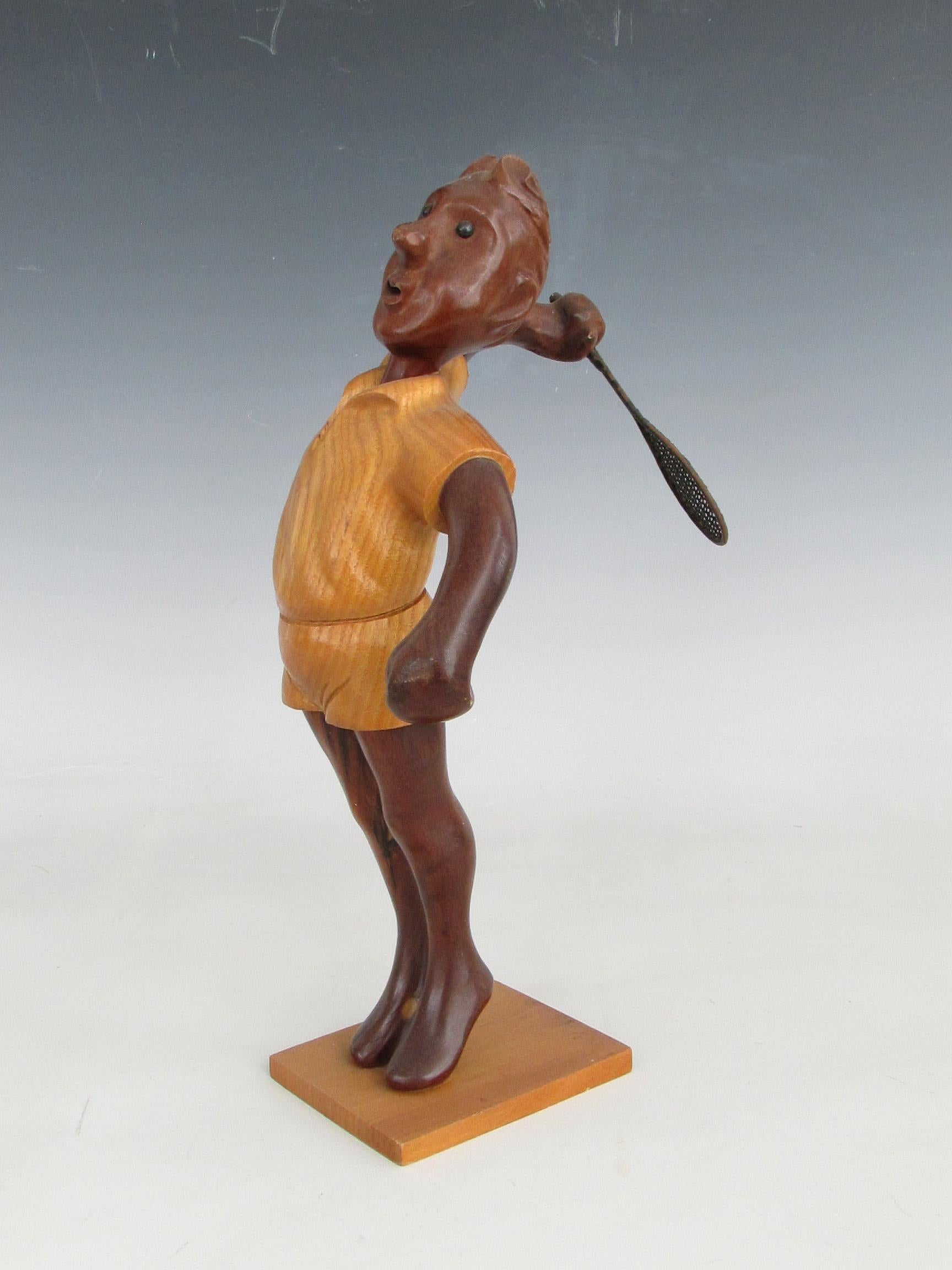 Mid-Century Modern Romer italy sculpture de tennis de bureau sculptée à la main en vente