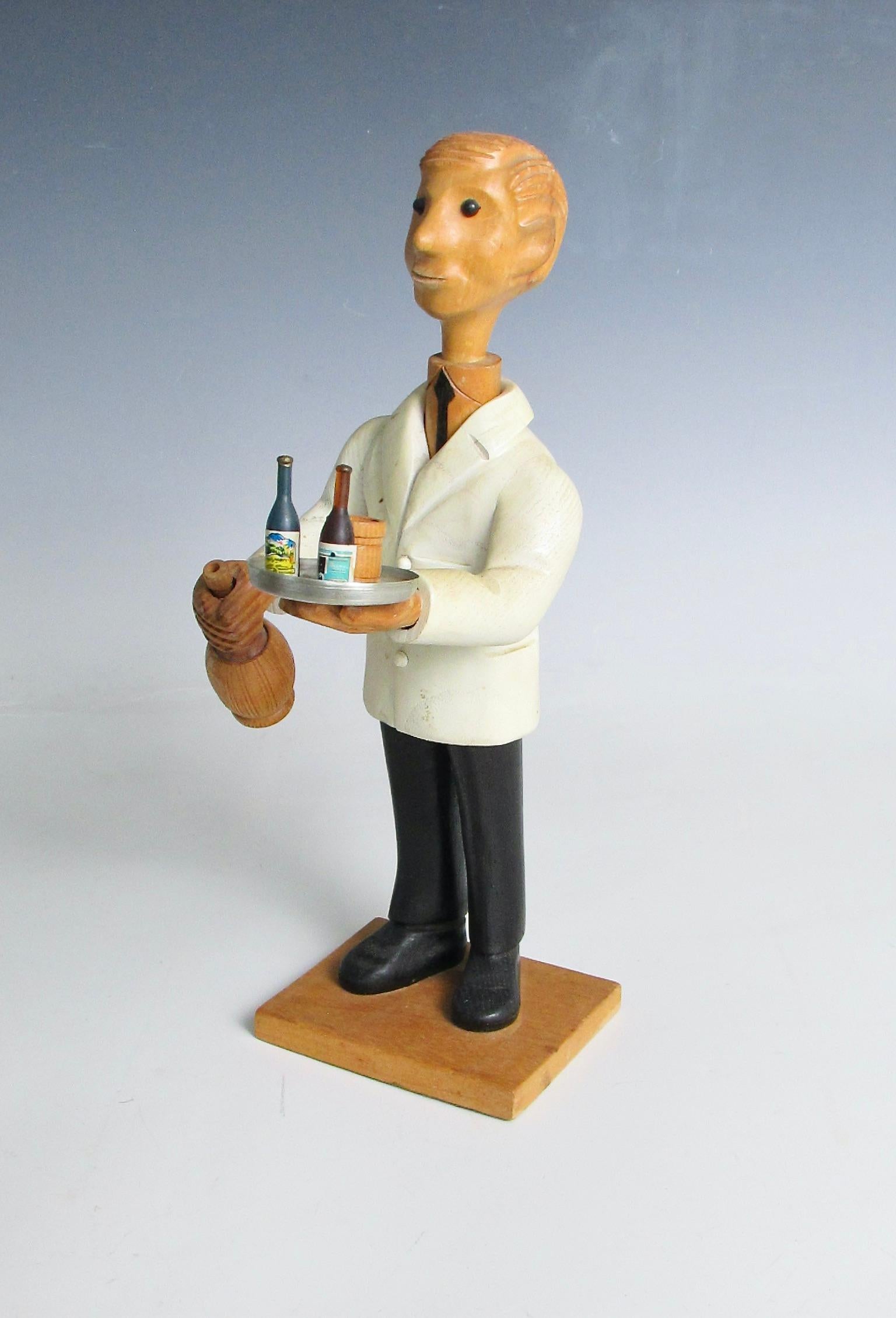 Romer italia escritorio tallado a mano camarero camarero escultura Moderno de mediados de siglo en venta