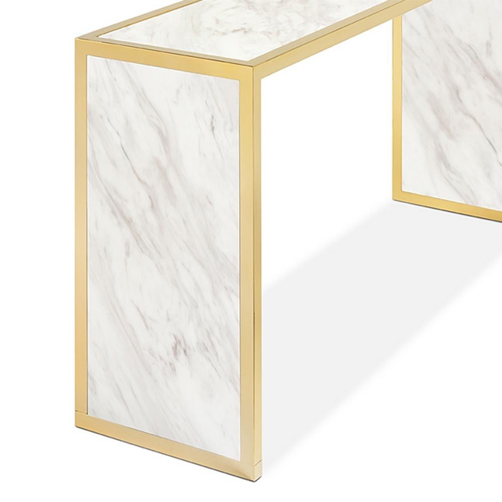 Hand-Crafted Romer White Console Table For Sale