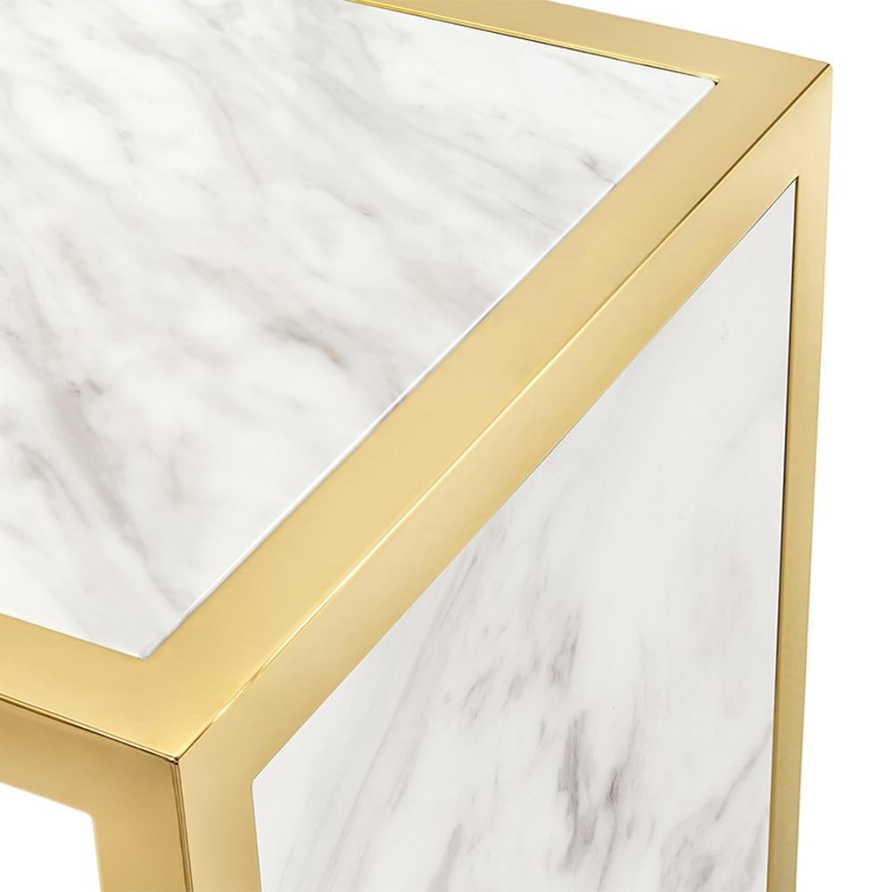 Contemporary Romer White Console Table For Sale