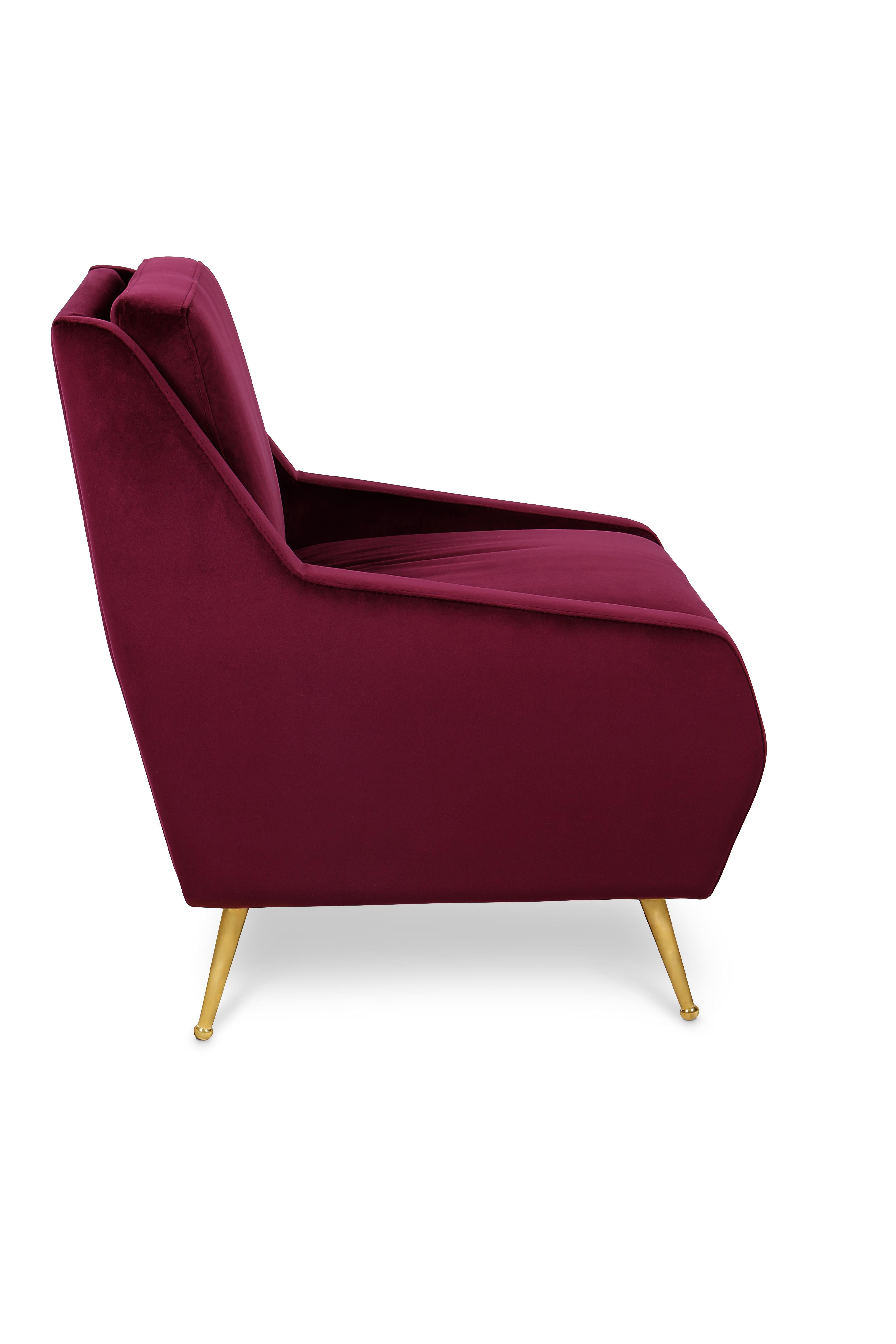 red velvet armchair