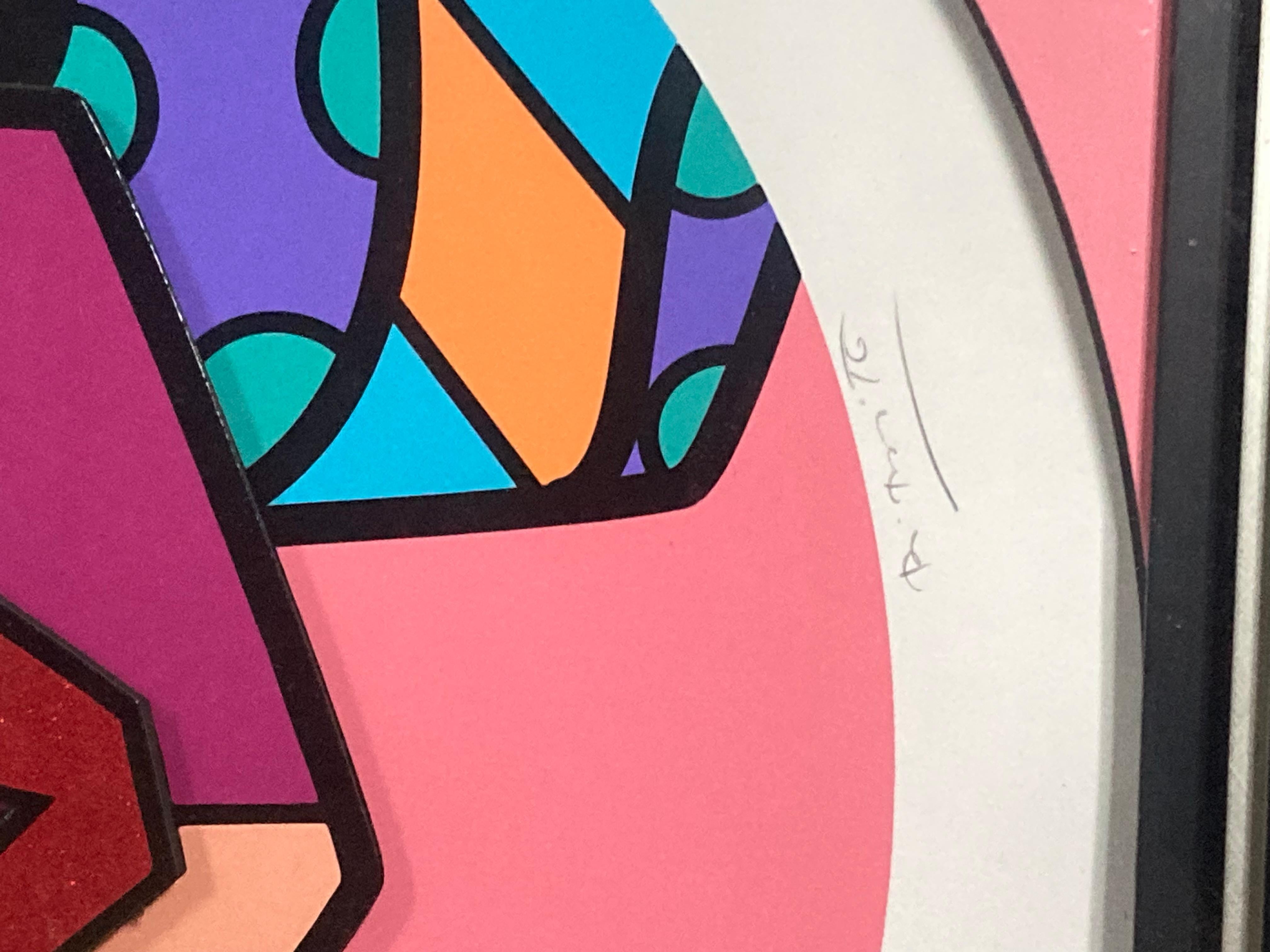 Romero Britto CARA ROSA Escultura 3D Firmada Edición Limitada con coa. En buen estado medidas 31x30