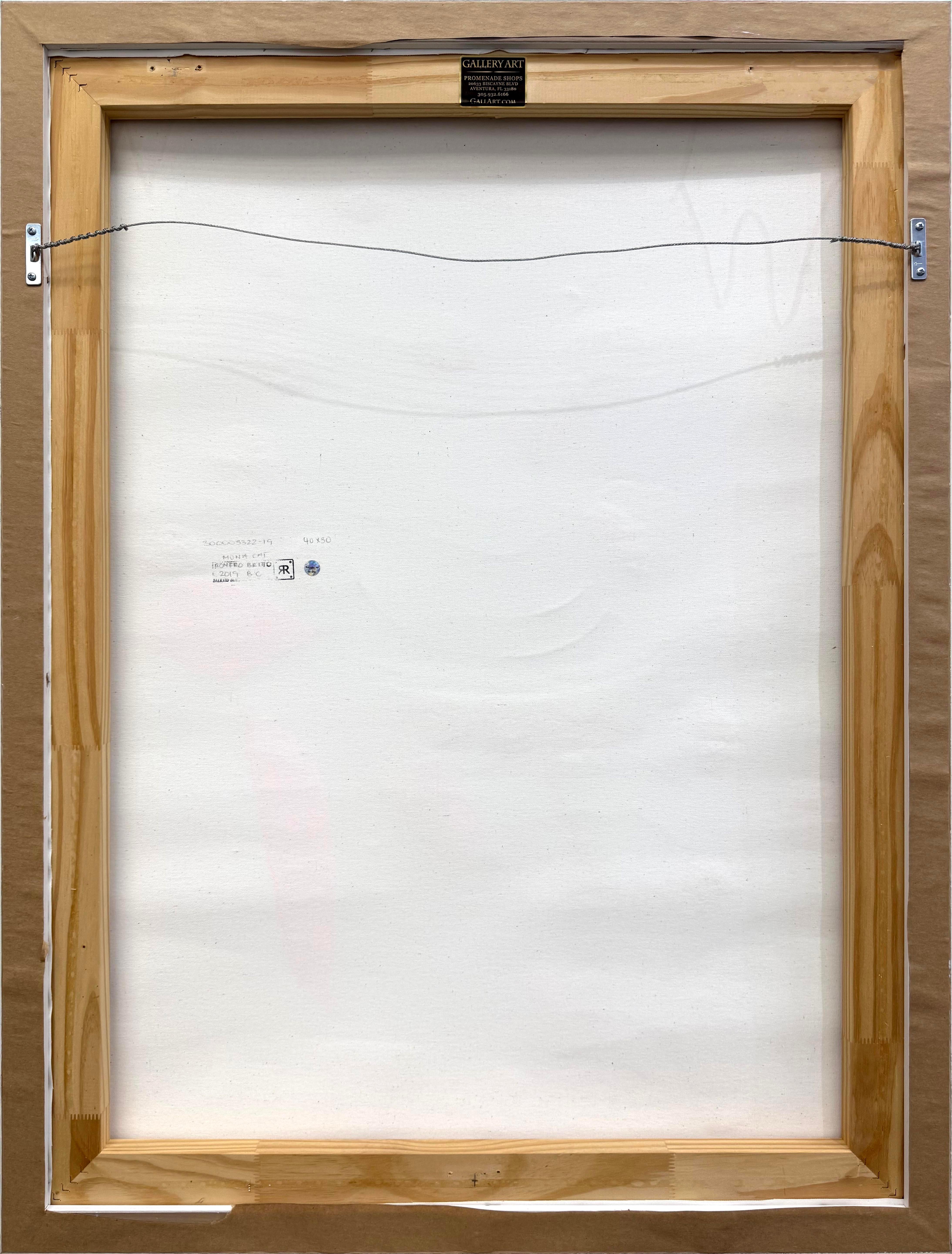 Original Acrylfarbe, Ölstift auf Leinwand mit Diamantstaub   Handsigniert auf der Vorderseite von Romero Britto mit Studio-Stempel auf der Rückseite.  Größe der Leinwand: 40 x 30 Zoll.  Rahmengröße: 41,5 x 31,5 Zoll.

Das Kunstwerk ist in