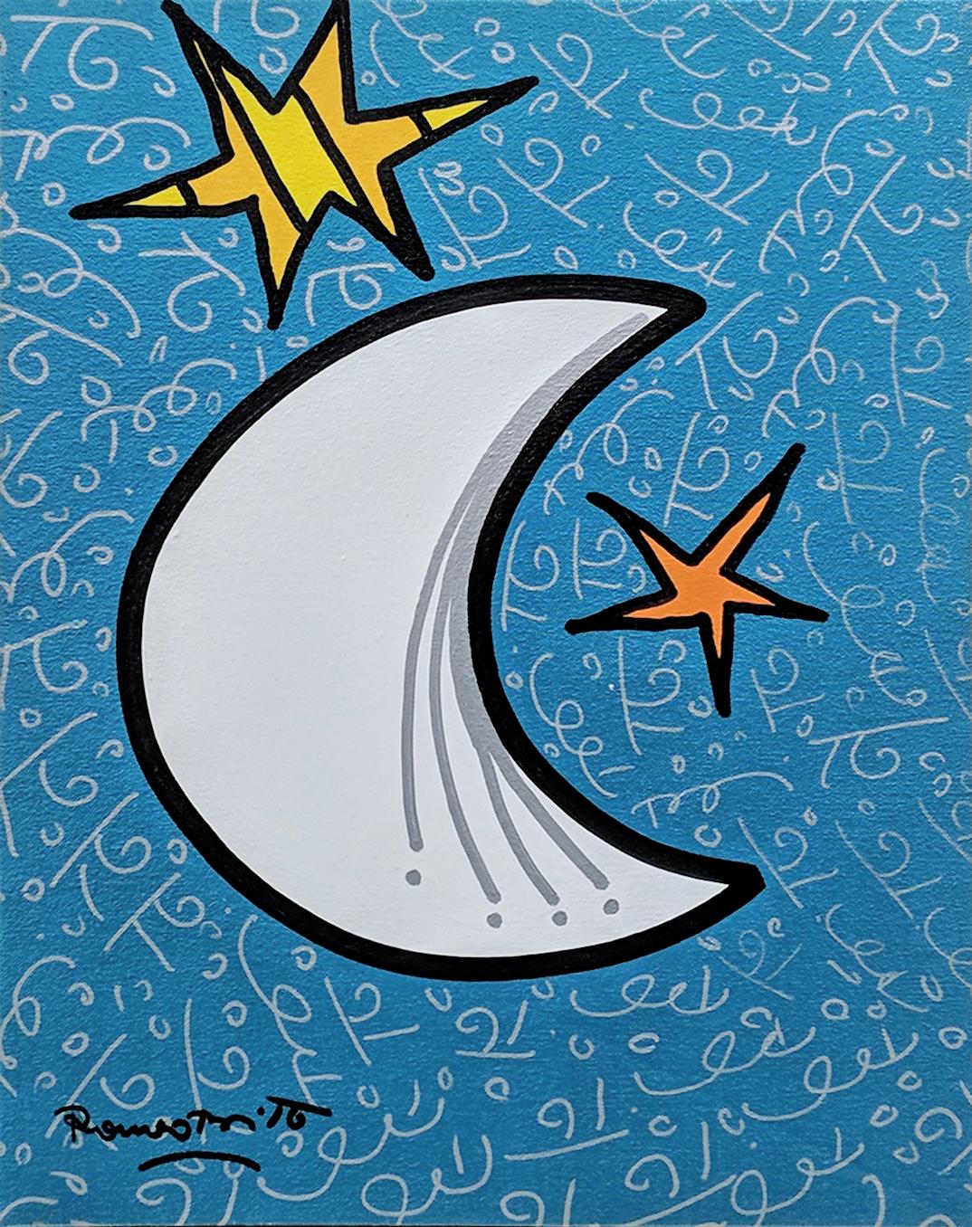 OVER THE MOON - Painting by Romero Britto