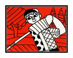 Romero Britto Original Acrylic Painting On Canvas Signed Golf Sports Artwork SBO