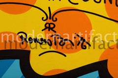 Romero Britto Original Acrylic Painting Pop Art Fume Blanc 30k Retail