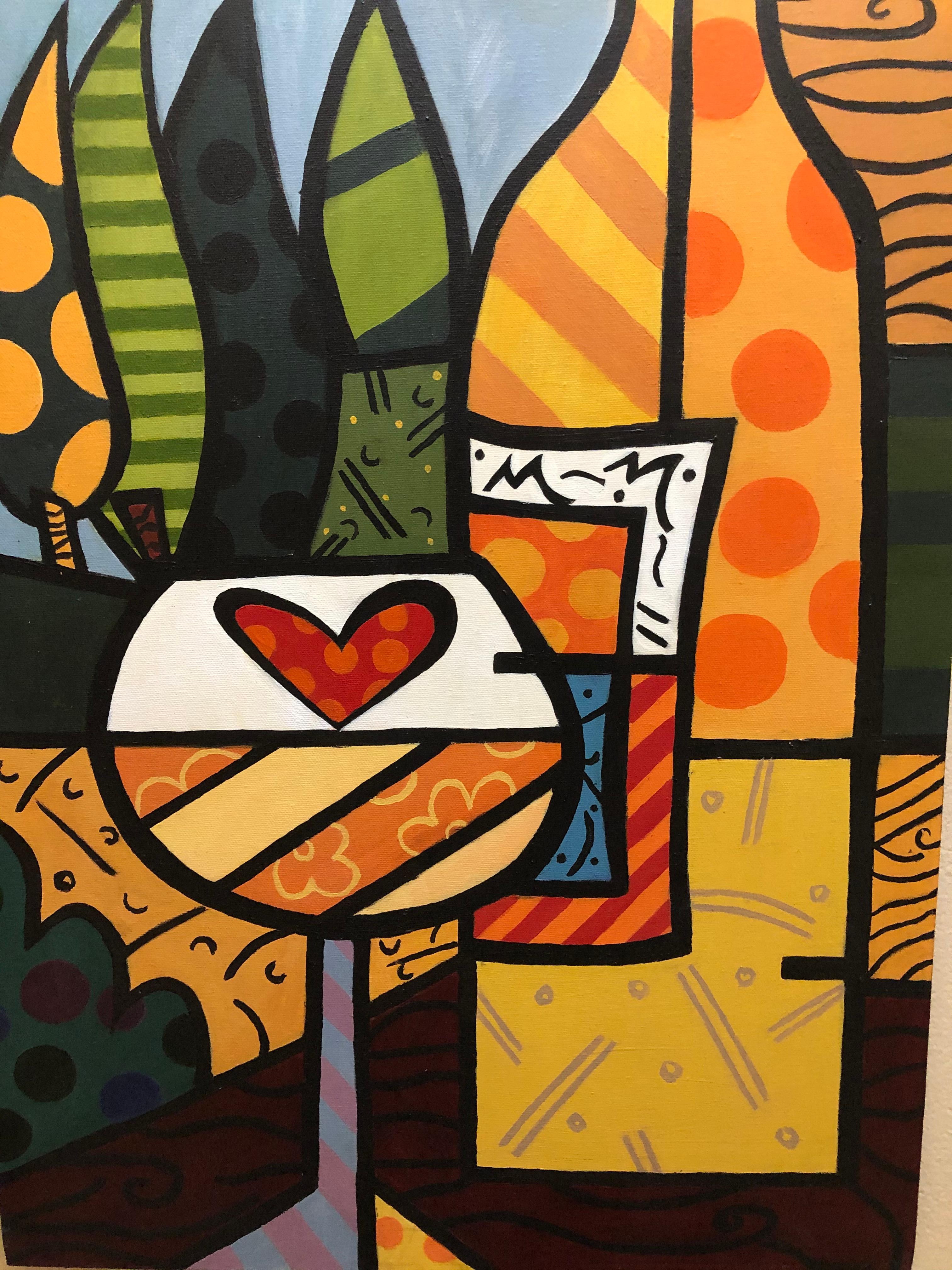  After Britto Still life in a Landscape