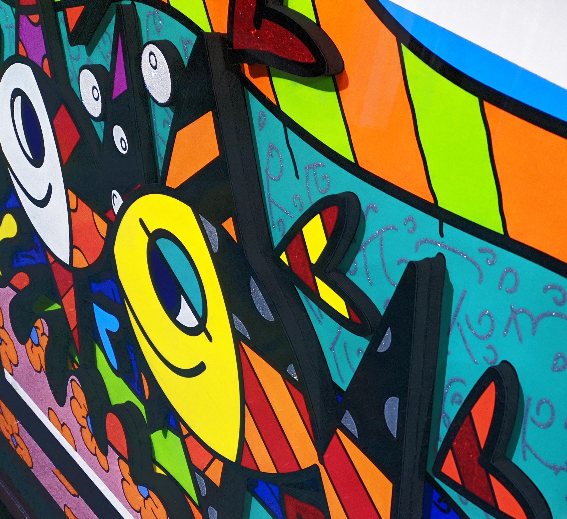 FOLLOW ME BABY (3D MIXED MEDIA) - Print by Romero Britto