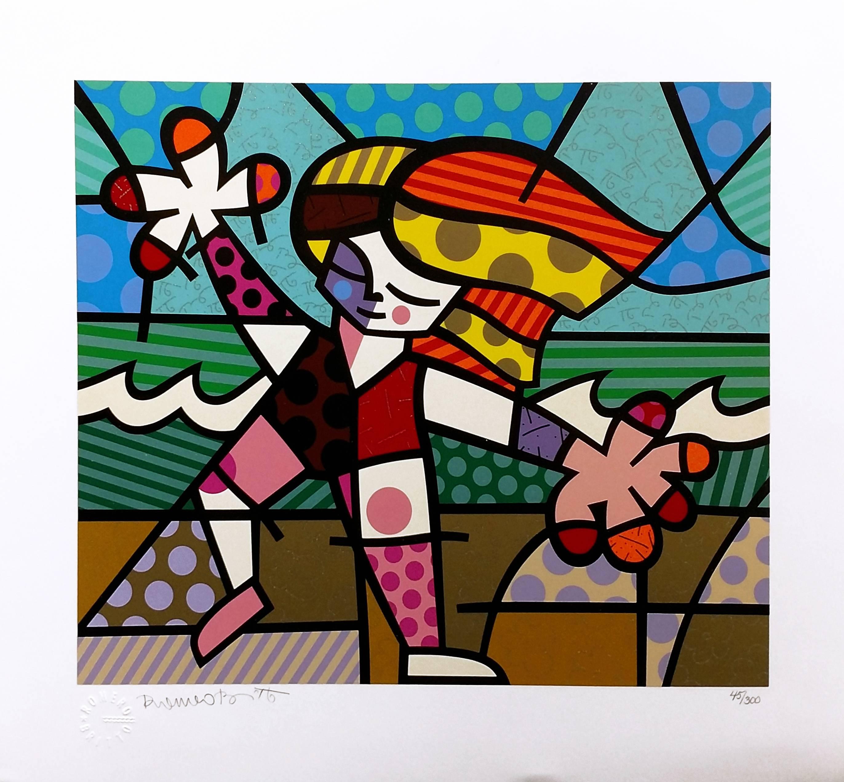 Romero Britto Figurative Print - GOLDEN BEACHES