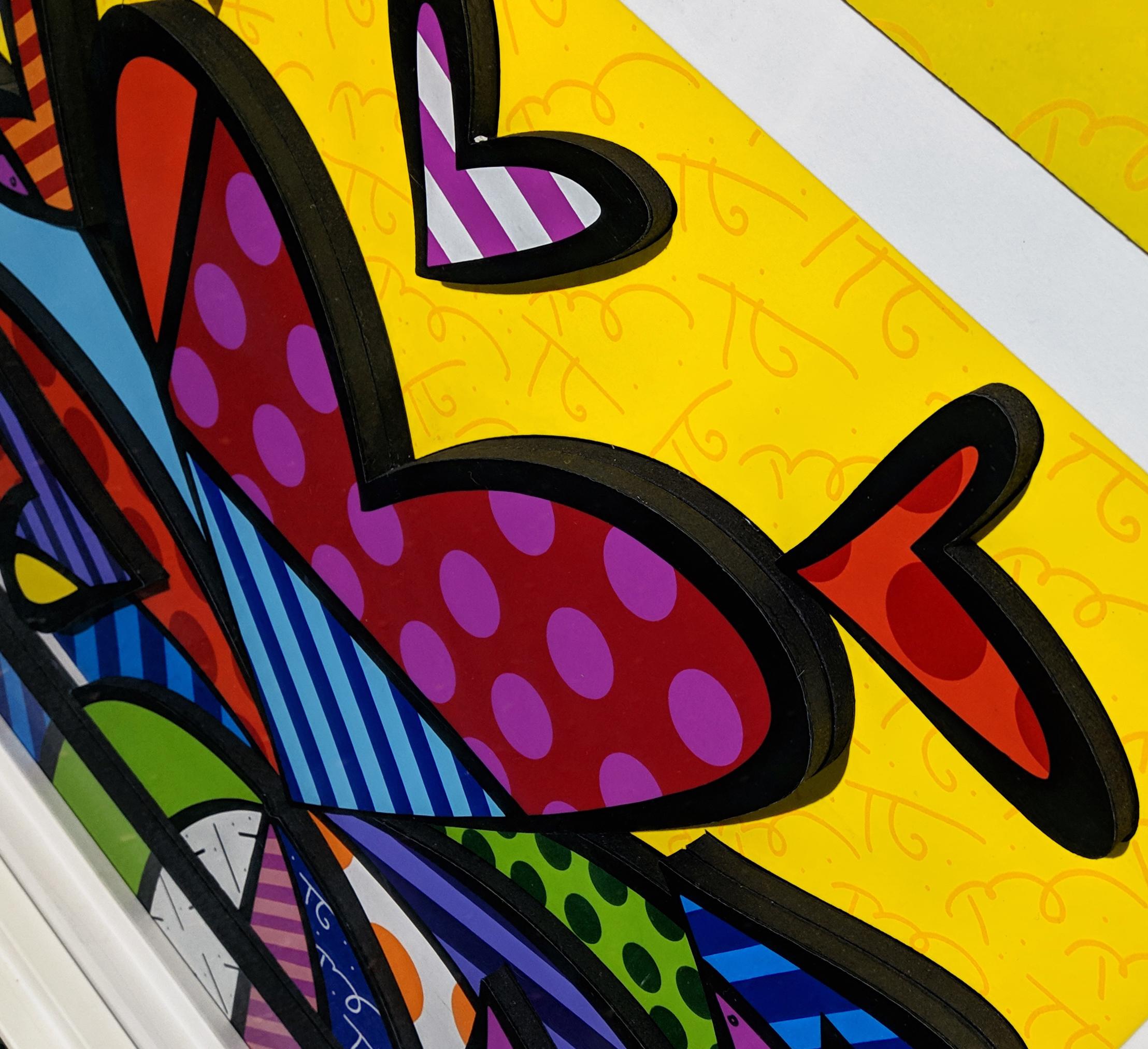 I LOVE THIS LAND (3D MIXED MEDIA) - Print by Romero Britto