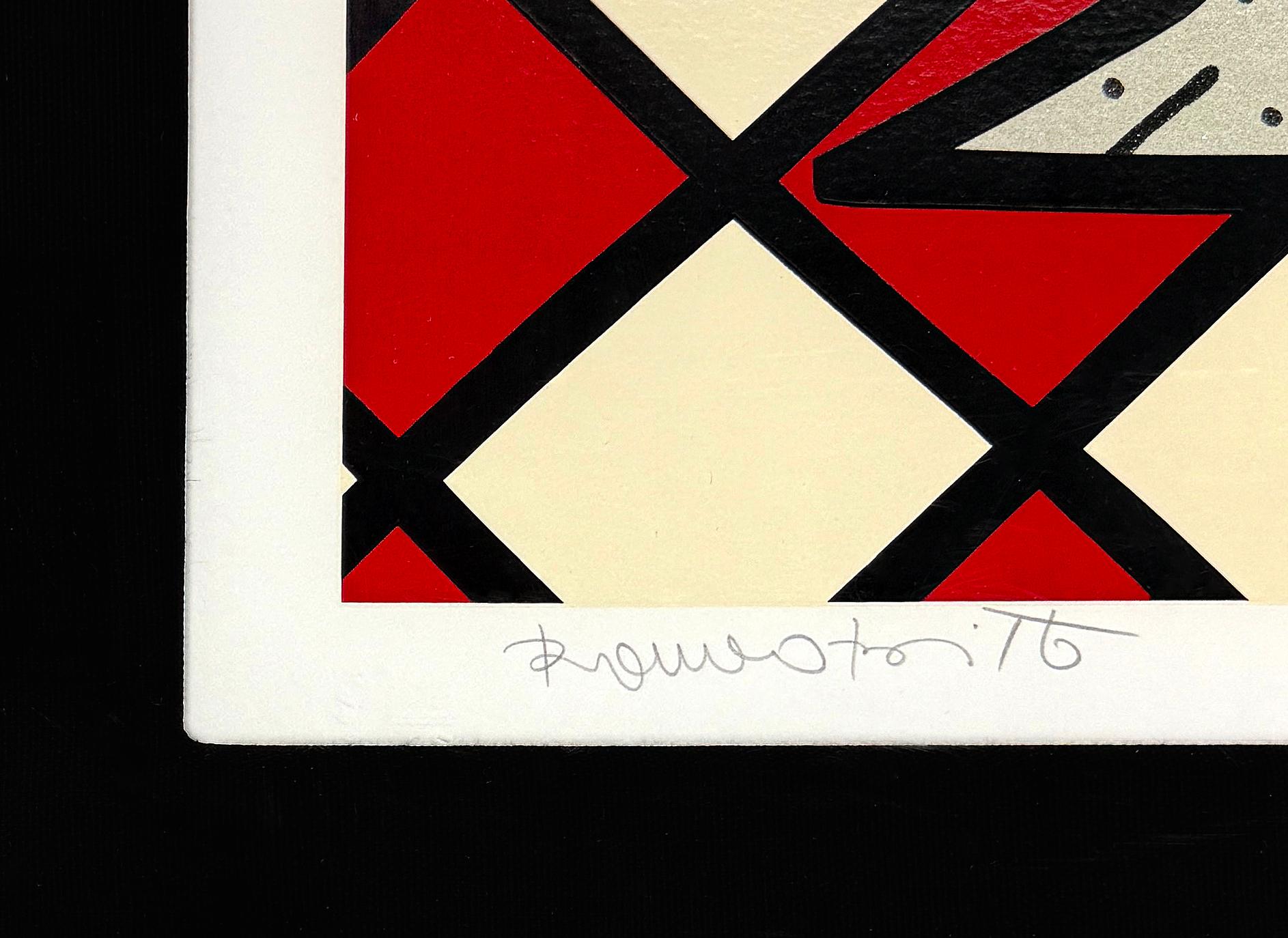 Red Wine (sérigraphie encadrée, signée à la main et embellie) - Print de Romero Britto