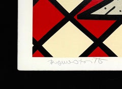 Red Wine (gerahmter, handsignierter, verzierter Siebdruck)