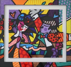 Romero Britto "Follow Me" 3D Construction Serigraph Hand Signed & Numbered 2006