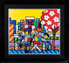 Romero Britto Hand Embellished Limited Giclee on Canvas "Family Tree"