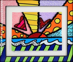 Romero Britto, 'Heart Sunrise', Signed Limited Edition 3D MultiMedia Sculptograp