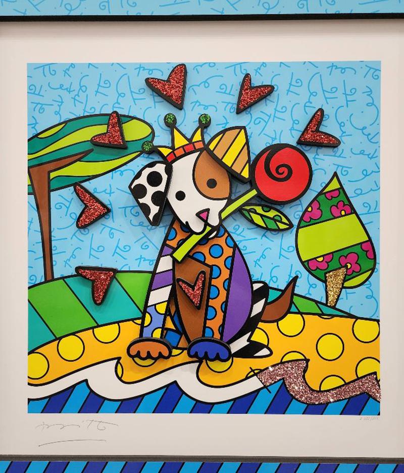 Romero Britto, I Love You - 2019, Sculptograph 3D MultiMedia Construction Firmato 2