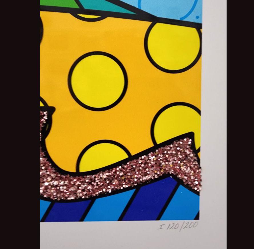Romero Britto, I Love You - 2019, Sculptograph 3D MultiMedia Construction Firmato 3