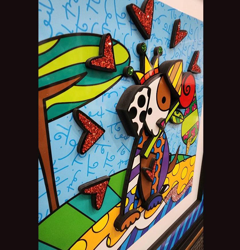 Romero Britto, I Love You - 2019, Sculptograph 3D MultiMedia Construction Firmato 6