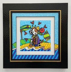 Romero Britto, I Love You - 2019, Sculptograph 3D MultiMedia Construction Firmato