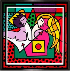 Romero Britto Large Color Serigraph After Making Love Signed Modern Painting Art
