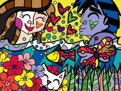 Romero Britto, 'Estate', Stampa digitale su tela firmata in edizione limitata, 2013