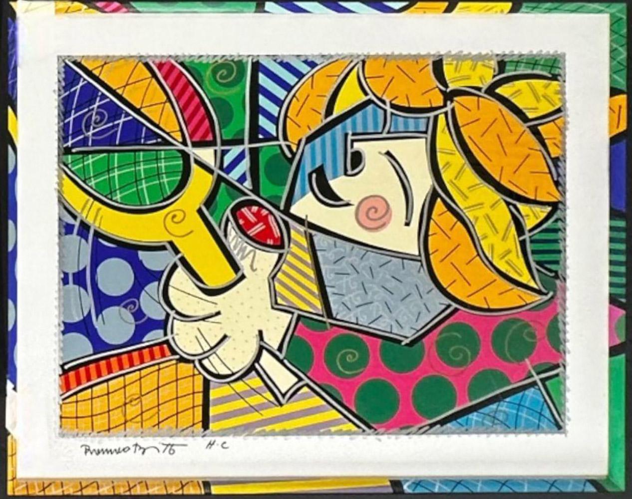 Romero Britto, Tennis suite, framed 5