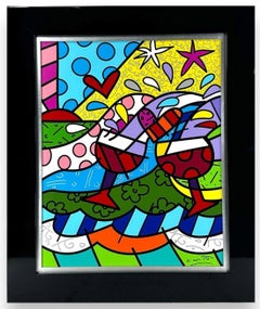 Romero Britto "Wine Country Red - 2011" Signed & numbered giclee on canvas..