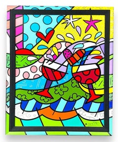 ROMERO BRITTO 'WINE COUNTRY RED' SIGNED & NUMBERED ON CANVAS