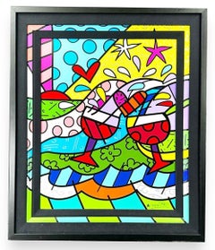 ROMERO BRITTO 'WINE COUNTRY RED' SIGNED & NUMBERED ON CANVAS